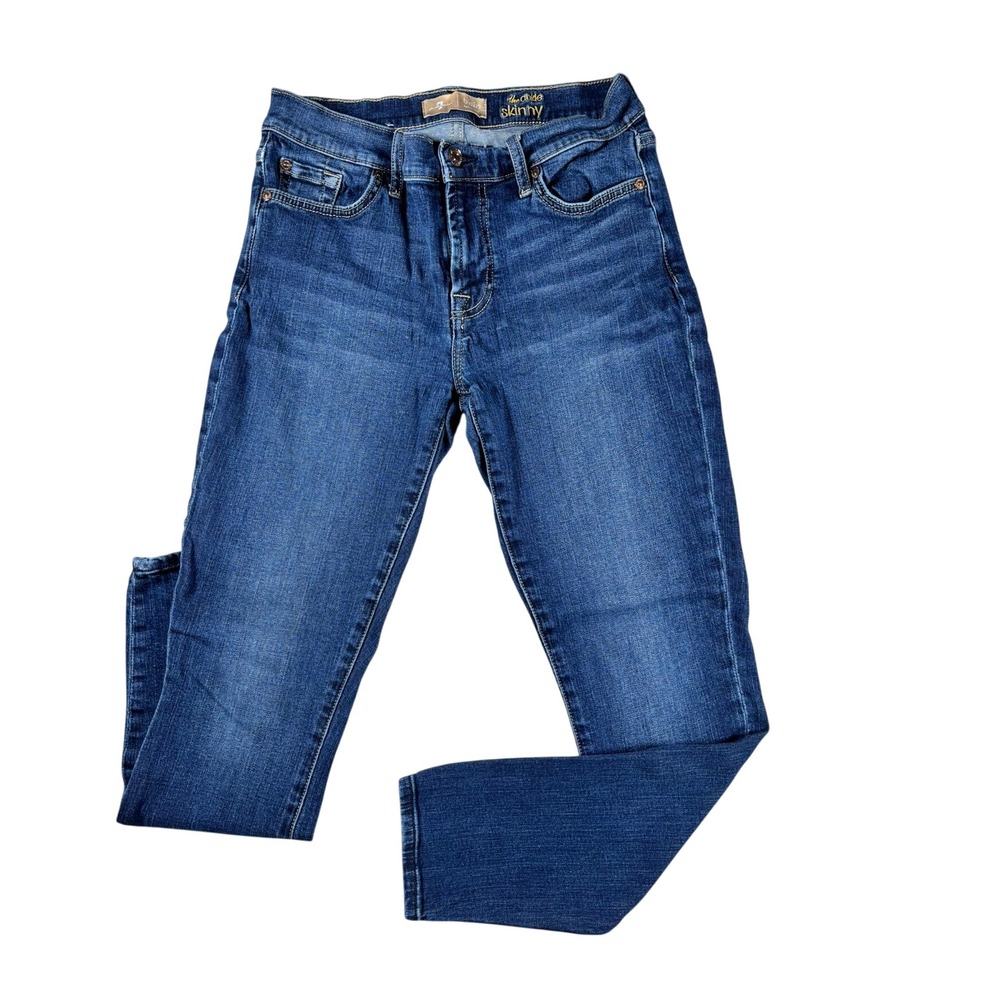 7 For All Mankind Blair Ankle Skinny Jeans Medium Wash Denim Womens 27